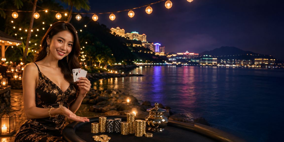 Suasana permainan kad kasino di Genting Highlands, Malaysia, mirip pengalaman Blackjack 1meter