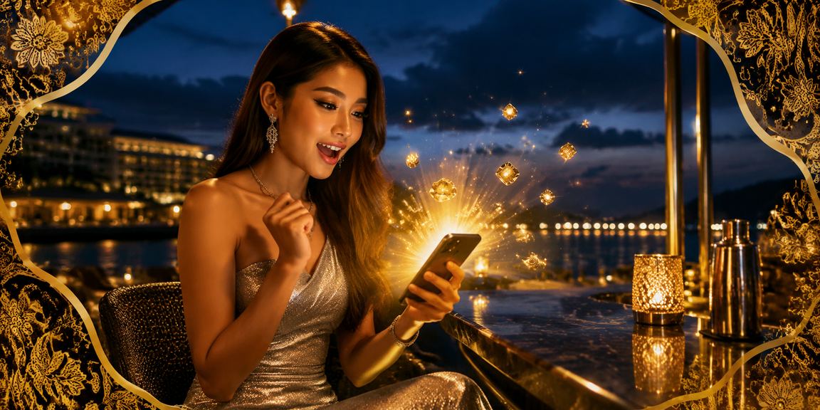 Pengguna Malaysia menggunakan kasino mudah alih 1meter dalam corak batik
